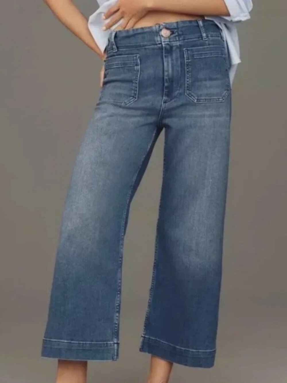 Anthropologie Maeve The Colette High Rise Wide Leg Cropped Jeans Size 28